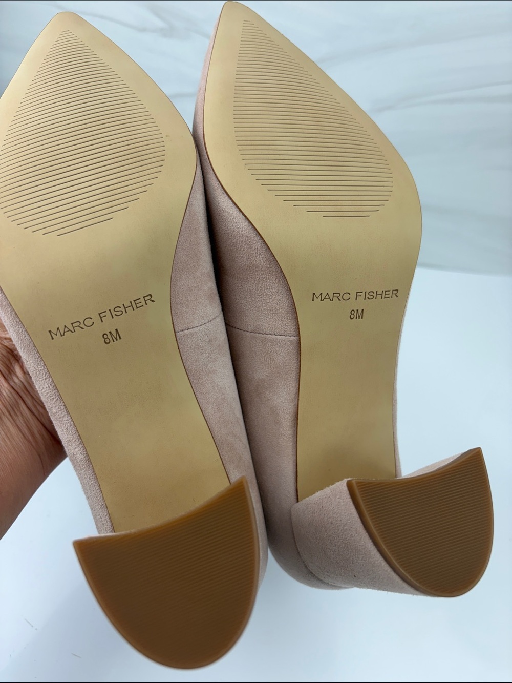 Marc Fisher Blush Pink Suede Pointed Toe Pumps - Picture 7 of 9